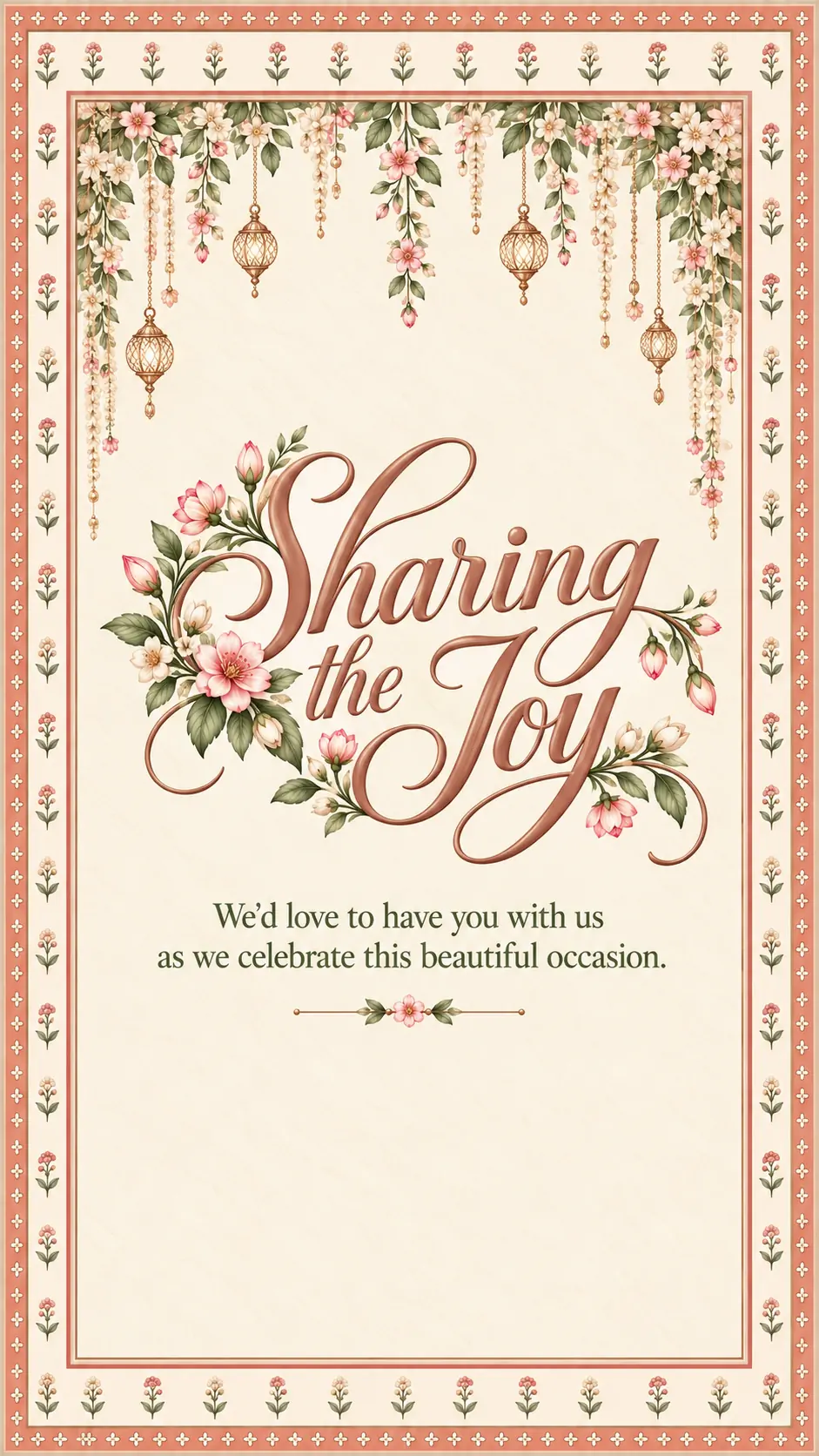 Sharing the Joy — we'd love to have you with us as we celebrate this beautiful occasion